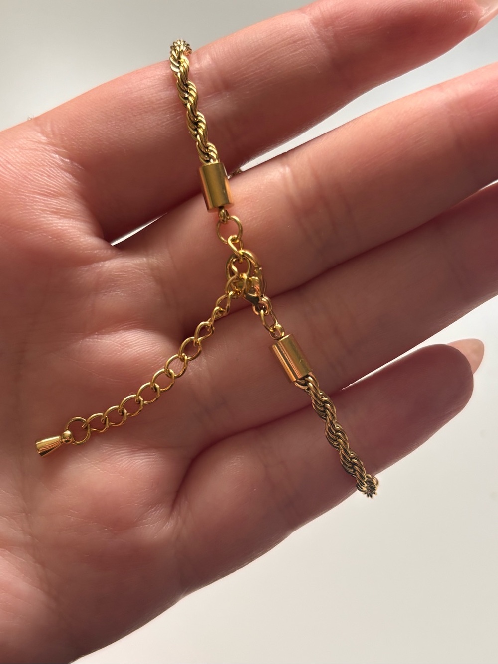 Gold-Tone Rope Chain Adjustable Bracelet - Picture 4 of 4